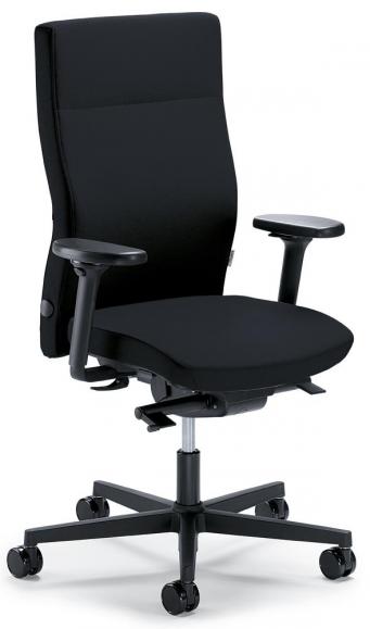 Bürostuhl winSIT ohne Armlehnen Schwarz | mit Gegenkrafteinstellung | Sitztiefenverstellung | Polyamid schwarz | ohne Kopfstütze