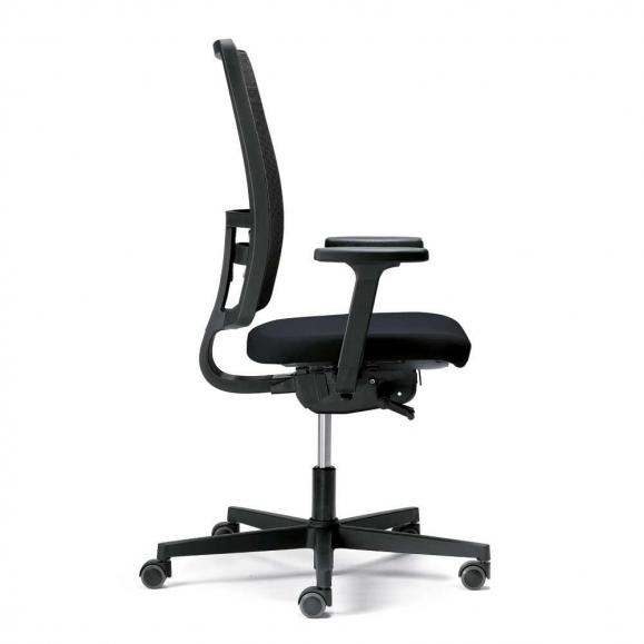 Bürostuhl ecoSIT ohne Armlehnen Schwarz/Schwarz | Stoffsitz mit Netzrücken