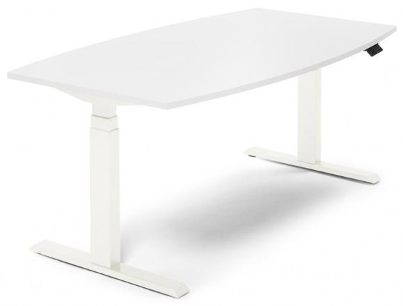 Sitz-/ Stehbesprechungstisch, höhenverstellbar Weiß | 2000 | Weiß RAL 9016 | 640-1300