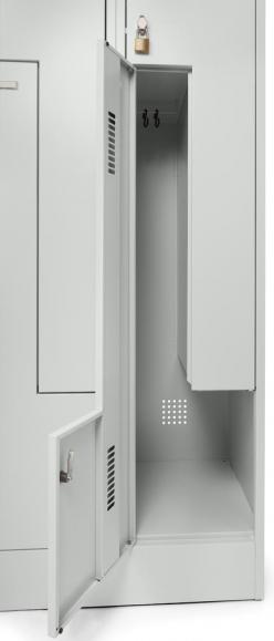 Z-Garderoben Stahlspind mit glatten Türen Lichtgrau RAL 7035 | 400 | 6 | Drehriegelverschluss