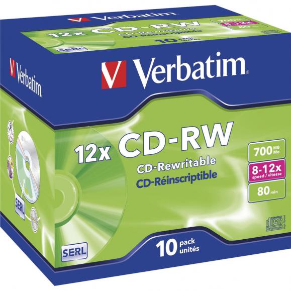 Verbatim CD-RW 43148 8-12x 700MB 80Min. Jewelcase 