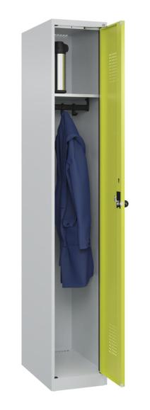 Garderoben-Stahlspind EVOLO PLUS, bodenstehend Clowngrün RAL 1108060 | 300 | 1 | Lichtgrau RAL 7035 | Bodenstehend