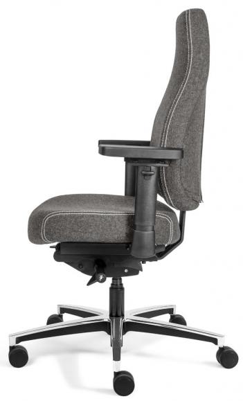 Bürostuhl SenseFIT DV mit Armlehnen Grau | Hohe Rückenlehne | Aluminium poliert | ohne Kopfstütze