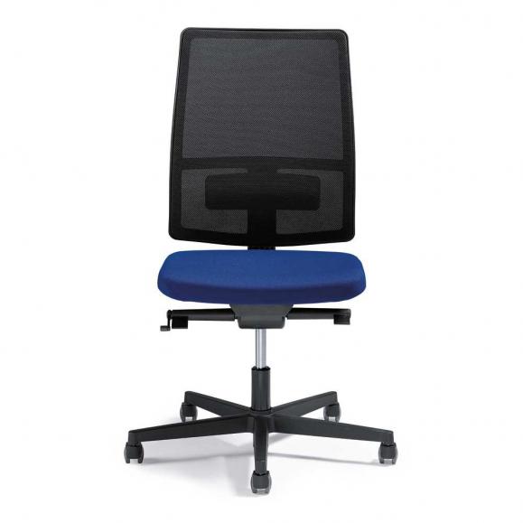 Bürostuhl ecoSIT ohne Armlehnen Schwarz/Blau | Stoffsitz mit Netzrücken