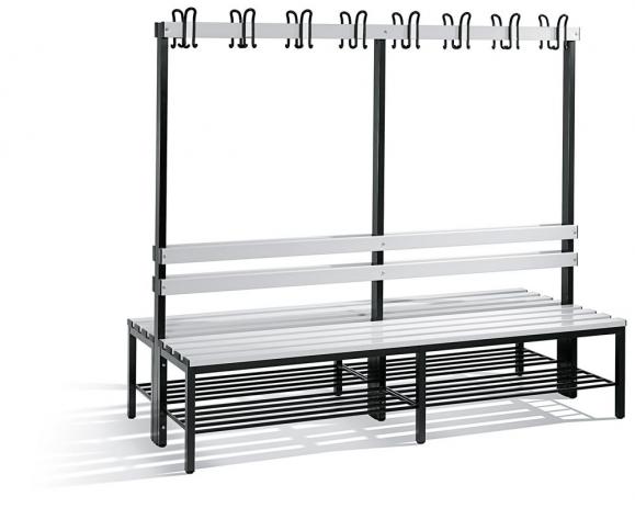 Sitz- und Garderobenbänke mit Buchenholz- oder Kunststoffleisten 
