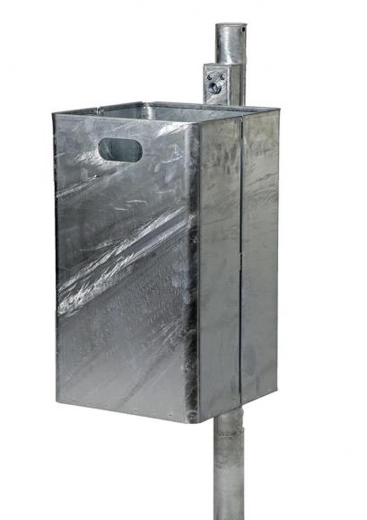 Rechteckige Abfallbehälter zur Wand oder Pfostenbefestigung, 40/50 Liter Inhalt 