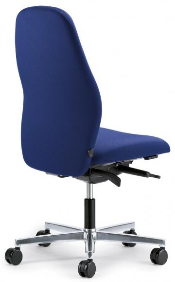 Bürostuhl mySIT ohne Armlehnen Blau | Sitzneigeverstellung-Automatik, Sitztiefenverstellung, Synchronmechanik | Aluminium poliert