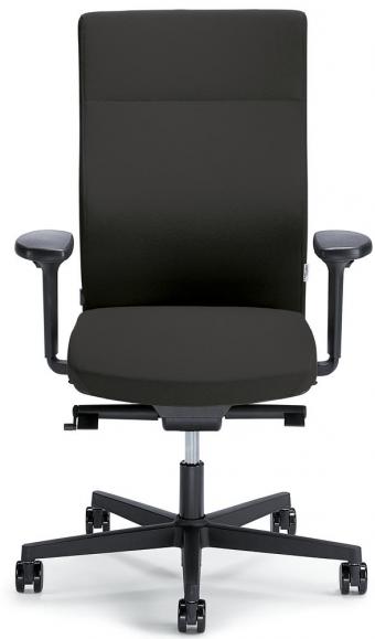 Bürostuhl winSIT ohne Armlehnen Dunkelgrau | mit Gegenkrafteinstellung | Sitztiefenverstellung | Polyamid schwarz | ohne Kopfstütze