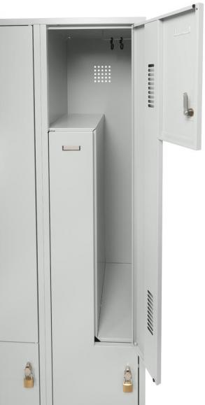Z-Garderoben Stahlspind mit glatten Türen Lichtgrau RAL 7035 | 400 | 4 | Drehriegelverschluss