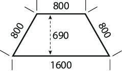 Konferenztisch BASE-MODUL Weiß | 1600 | 690 | Alusilber RAL 9006 | Trapez | 19
