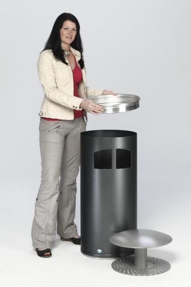 Abfallsammler / Ascher Kombi für Außenbereiche, 86 Liter 
