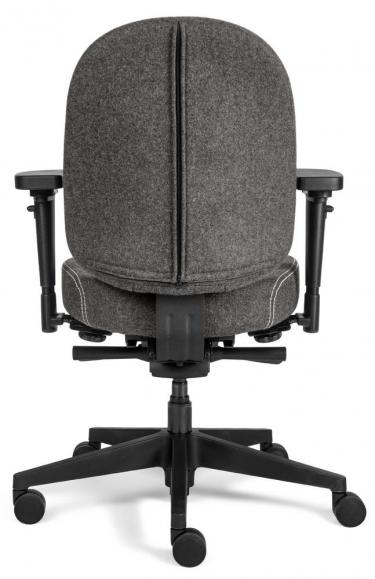 Bürostuhl SenseFIT DV mit Armlehnen Grau | Standard Rückenlehne | Polyamid schwarz | ohne Kopfstütze