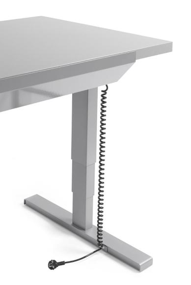 Höhenverstellbarer Schreibtisch Comfort ELEMENTS Weiß | 1800 | Alusilber RAL 9006