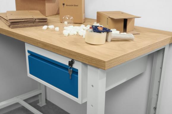 Werkbank WS PROFI mit zwei Schubladen - höheneinstellbar 