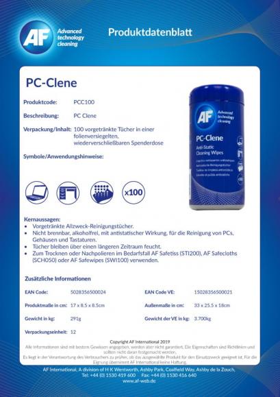 AF Reinigungstuch APCC100 für PC Spenderdose 100 